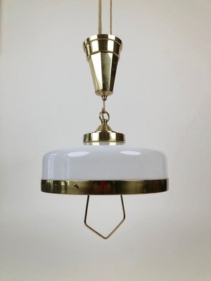 Jugendstil Adjustable Chandelier with White Opal Glass, 1923-BAF-763395