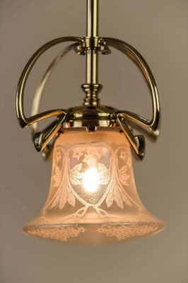 Jugendstil Pendant Lamp with Original Glass Shade, Circa 1908-SPD-899714