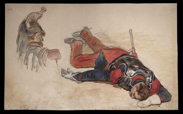 Jules Cornillier, Dead Soldier, Original Drawing, 19th Century-ZCI-1162761