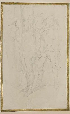 Jules David, Soldiers, Original Pencil Drawing, 19th Century-ZCI-1394351