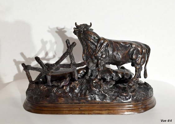 Jules Moigniez, Cows, Early 20th Century, Bronze-RVK-1441911