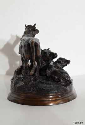 Jules Moigniez, Cows, Early 20th Century, Bronze-RVK-1441911