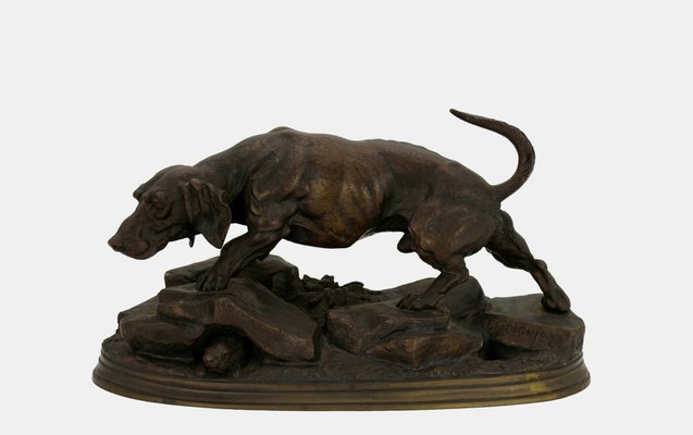 Jules Moigniez, Hunting Dog on the Prowl, 1880, Metal-TPH-2032363