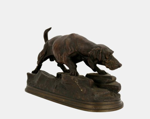 Jules Moigniez, Hunting Dog on the Prowl, 1880, Metal-TPH-2032363