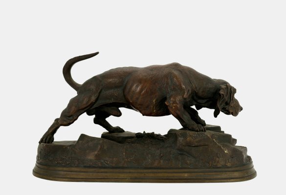 Jules Moigniez, Hunting Dog on the Prowl, 1880, Metal-TPH-2032363