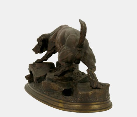 Jules Moigniez, Hunting Dog on the Prowl, 1880, Metal-TPH-2032363