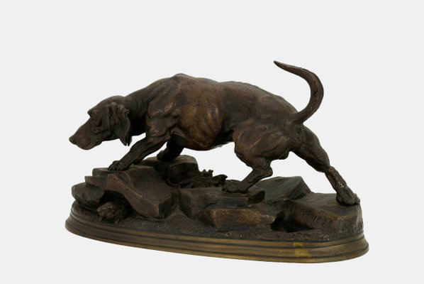 Jules Moigniez, Hunting Dog on the Prowl, 1880, Metal-TPH-2032363