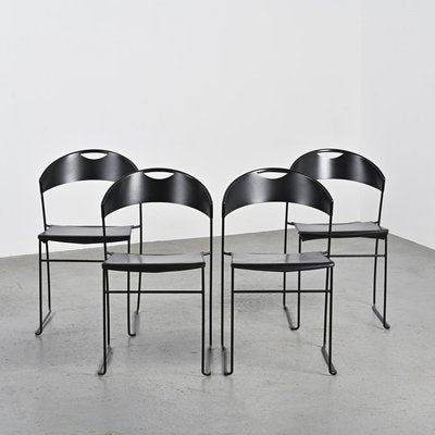 Juliet Stackable Chairs by Hannes Wettstein for Baleri, 1980s, Set of 4-GJR-2024441