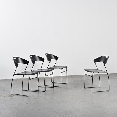 Juliet Stackable Chairs by Hannes Wettstein for Baleri, 1980s, Set of 4-GJR-2024441