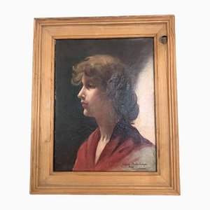 Juliette Delechamps, Portrait of a Woman, 1936, Oil on Canvas, Framed-TEP-1234741