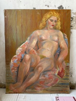 Junod, Oil Painting, Nude Woman, 1950s-LCU-894444