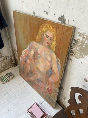 Junod, Oil Painting, Nude Woman, 1950s-LCU-894444