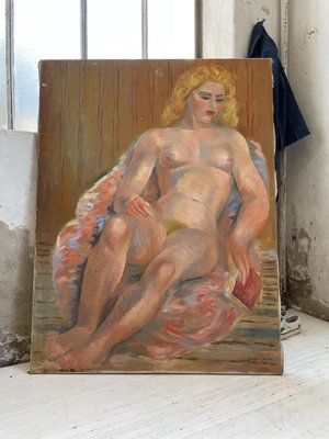 Junod, Oil Painting, Nude Woman, 1950s-LCU-894444