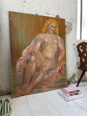 Junod, Oil Painting, Nude Woman, 1950s-LCU-894444