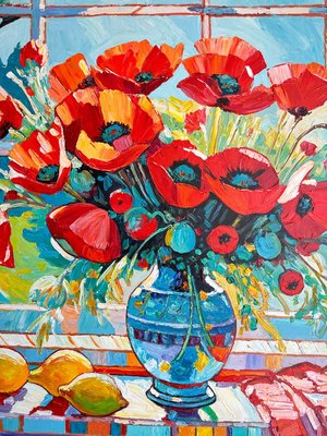 K. Husslein, Dancing Poppies, Oil on Canvas-MDB-2026498