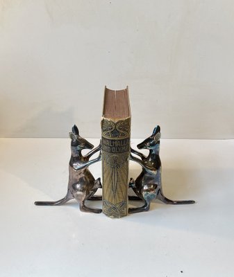 Kangaroo Bookends in Silver Plated Brass, 1970s, Set of 2-LCR-1706008