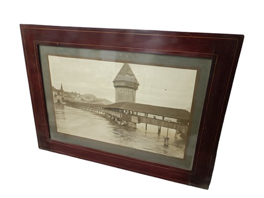 Kapellbrücke, Lucerne, Switzerland, 1900, Photograph, Framed-ZVO-1816881