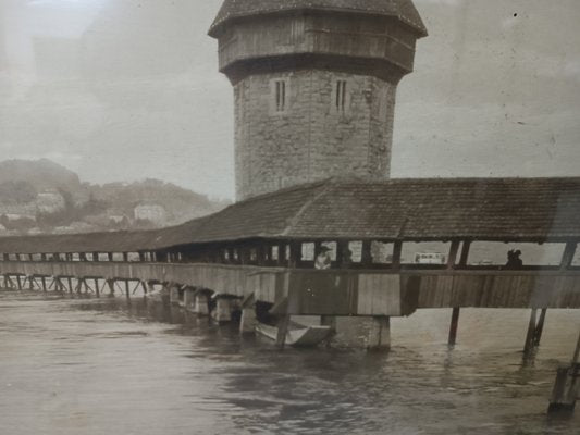 Kapellbrücke, Lucerne, Switzerland, 1900, Photograph, Framed-ZVO-1816881