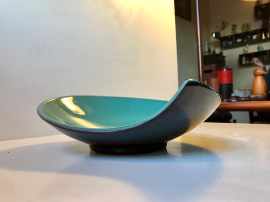 Kidney-Shaped Ceramic Dish by Peter Hansen for Mørkøv, 1950s-LCR-796486