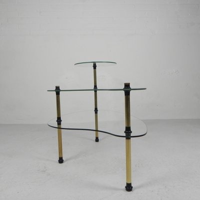 Kidney Shaped Etagere with Three Glass Plates, 1950s-TL-1808026