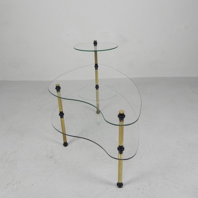 Kidney Shaped Etagere with Three Glass Plates, 1950s-TL-1808026