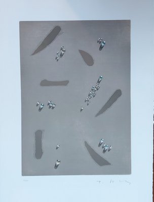 Kim Tschang-Yeul, Water Drops and Calligraphy, 1995, Set of 6, Etchings-KHH-1202283