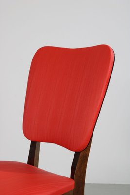 Kitchen Chair with Red Synthetic Leather Cover, 1960s-AA-1781237