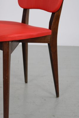 Kitchen Chair with Red Synthetic Leather Cover, 1960s-AA-1781237