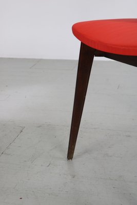 Kitchen Chair with Red Synthetic Leather Cover, 1960s-AA-1781237