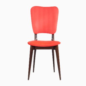 Kitchen Chair with Red Synthetic Leather Cover, 1960s-AA-1781237