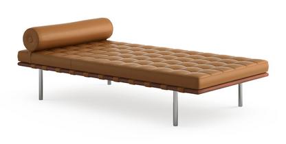 Barcelona® - Tufted Upholstered Leather Day Bed by Knoll #Venezia Leather | Cognac (06)