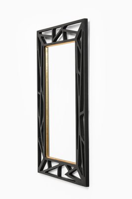 Konkret Mirror in Black Lacquered Wood by Yngve Ekström, 1950s-SC-2034058