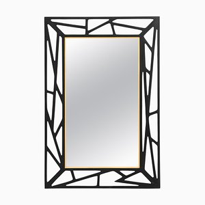 Konkret Mirror in Black Lacquered Wood by Yngve Ekström, 1950s-SC-2034058