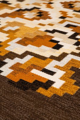 Korall Brun Rug by Erik Lundberg for Vävaregården, Sweden-SC-1126581