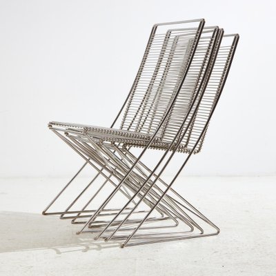 Kreuzschwinger Steel Chairs by Till Behrens for Schlubach, 1980s, Set of 6-CI-1813029