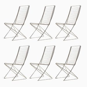 Kreuzschwinger Steel Chairs by Till Behrens for Schlubach, 1980s, Set of 6-CI-1813029