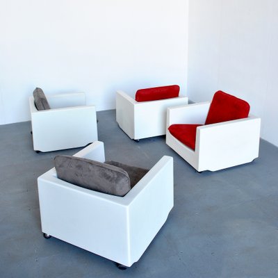 Kubile Lounge Chairs by Ico Parisi for MIM, 1960s, Set of 4-JQO-865126