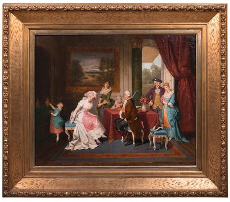 L. Morbach, Rococo Composition, 19th Century, Oil on Canvas, Framed-FLW-1401853