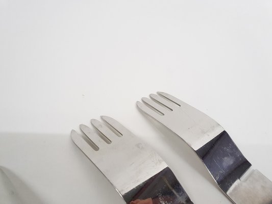 La Bomba Flatware in Stainless Steel by Helen von Boch and Federigo Fabbrini, Germany, 1970s, Set of 4-ZO-1791468