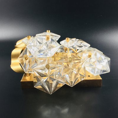 Labelled Faceted Crystal and Gilt Sconce / Wall Lamp from Kinkeldey, Germany, 1970s-BMM-971277