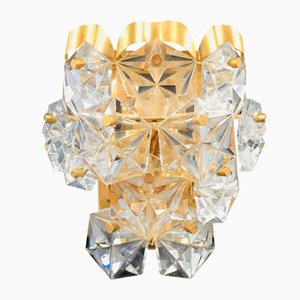 Labelled Faceted Crystal and Gilt Sconce / Wall Lamp from Kinkeldey, Germany, 1970s-BMM-971277