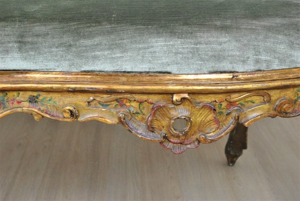 Lacquered and Gilded Wooden Bench, Venice, 19th Century-SYQ-1230968