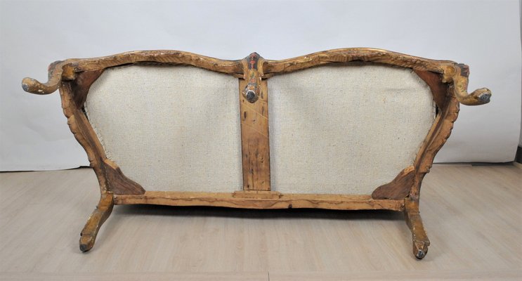 Lacquered and Gilded Wooden Bench, Venice, 19th Century-SYQ-1230968