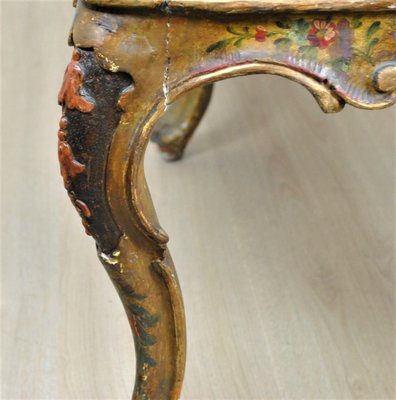 Lacquered and Gilded Wooden Bench, Venice, 19th Century-SYQ-1230968