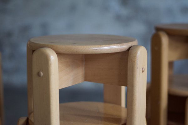 Lacquered Beech Stools, 1960s, Set of 20-LA-1756353