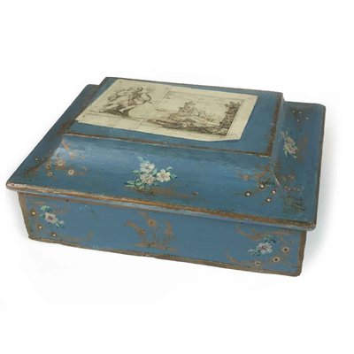 Lacquered Box with Fake Paper and Little Flowers, 1700s-TBU-2032519