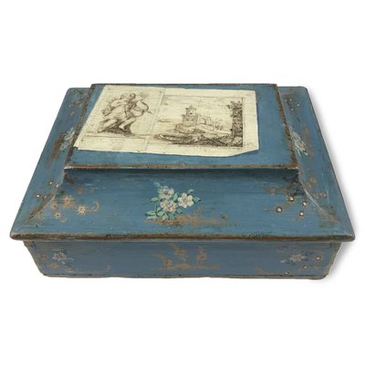 Lacquered Box with Fake Paper and Little Flowers, 1700s-TBU-2032519