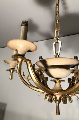 Lacquered Metal and Brass chandelier, 1940s-BA-1392722