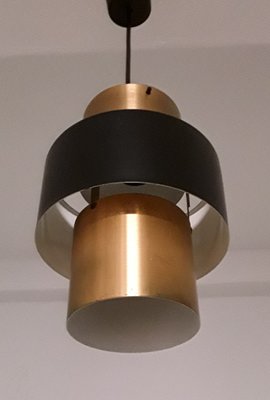 Lacquered Metal & Copper Ceiling Lamp, 1970s-HOI-590717