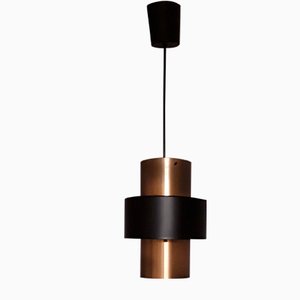 Lacquered Metal & Copper Ceiling Lamp, 1970s-HOI-590717